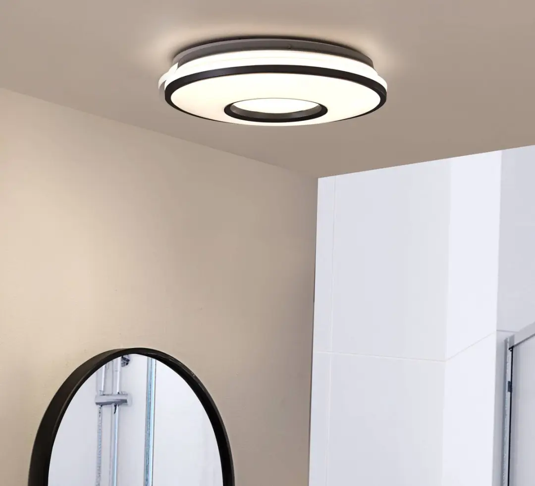 Lindby LED Plafondlamp 18W - Ø34cm - Zilver/Wit