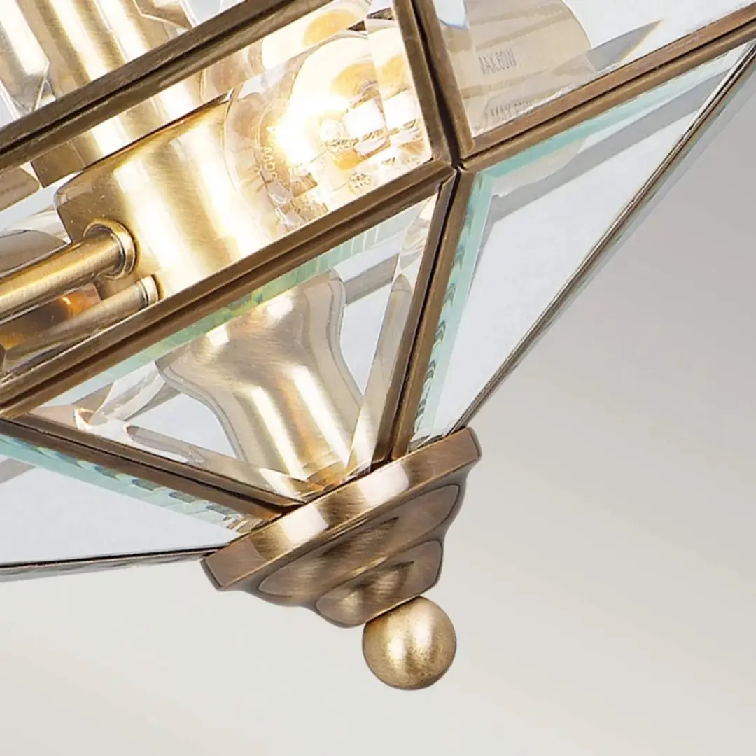 Elstead Old Park LED Plafondlamp 2x E27 60W - Antique Brass