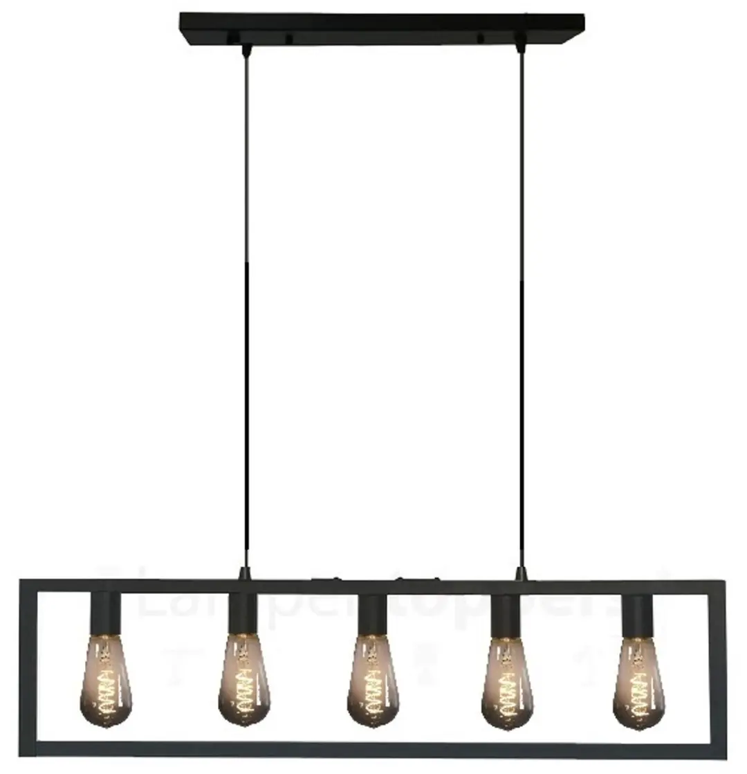 Freelight Distesa Hanglamp 120cm - 5x E27 - Zwart