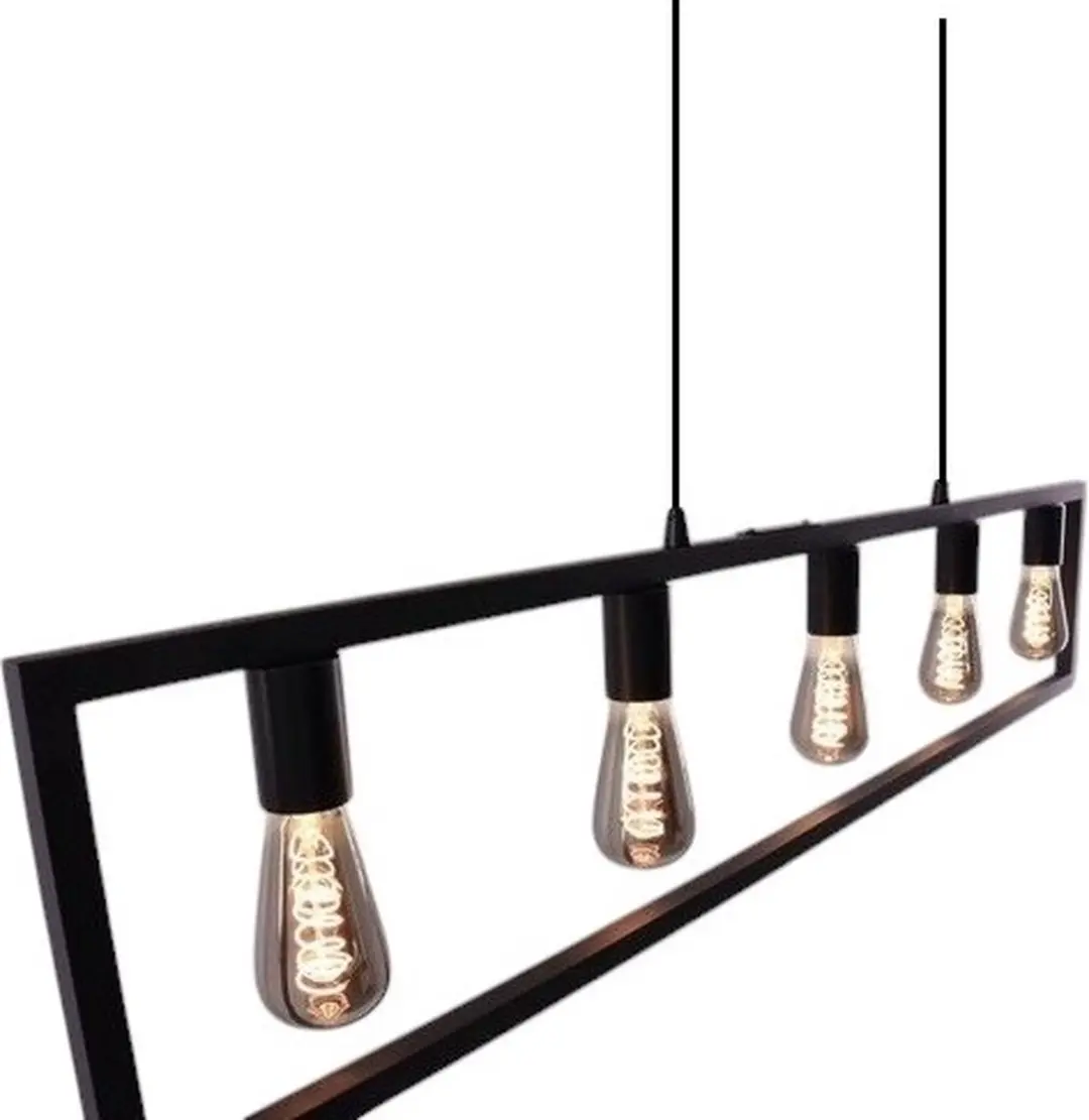 Freelight Distesa Hanglamp 120cm - 5x E27 - Zwart