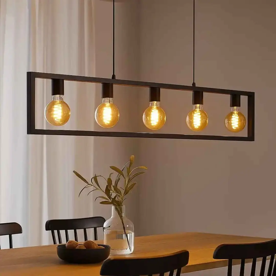 Freelight Distesa Hanglamp 120cm - 5x E27 - Zwart