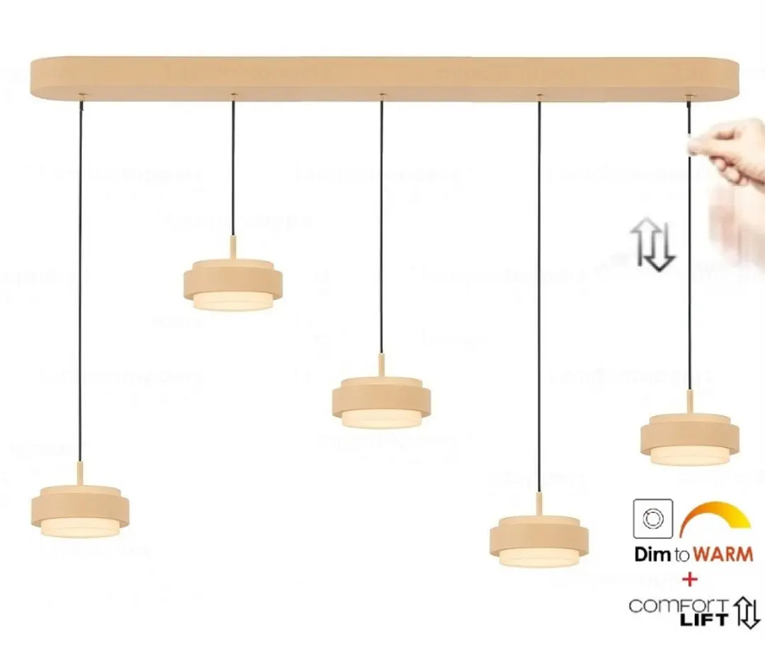 Freelight Puleggia 5 Lichts Hanglamp 120cm