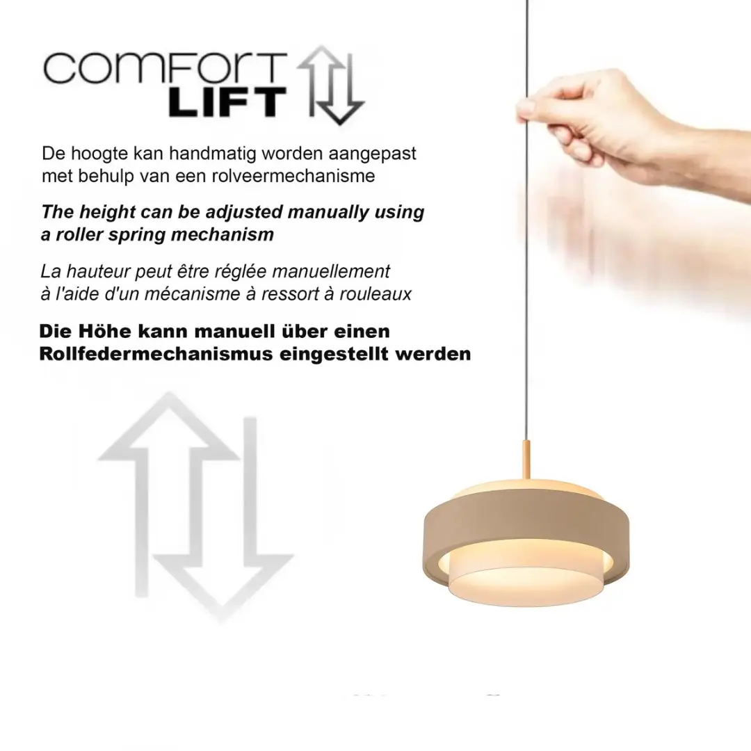 Freelight Puleggia 5 Lichts Hanglamp 120cm - Beige