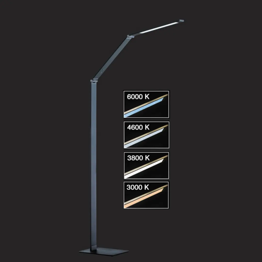 Fischer & Honsel Geri Vloerlamp 8W - 810 Lumen - Antraciet