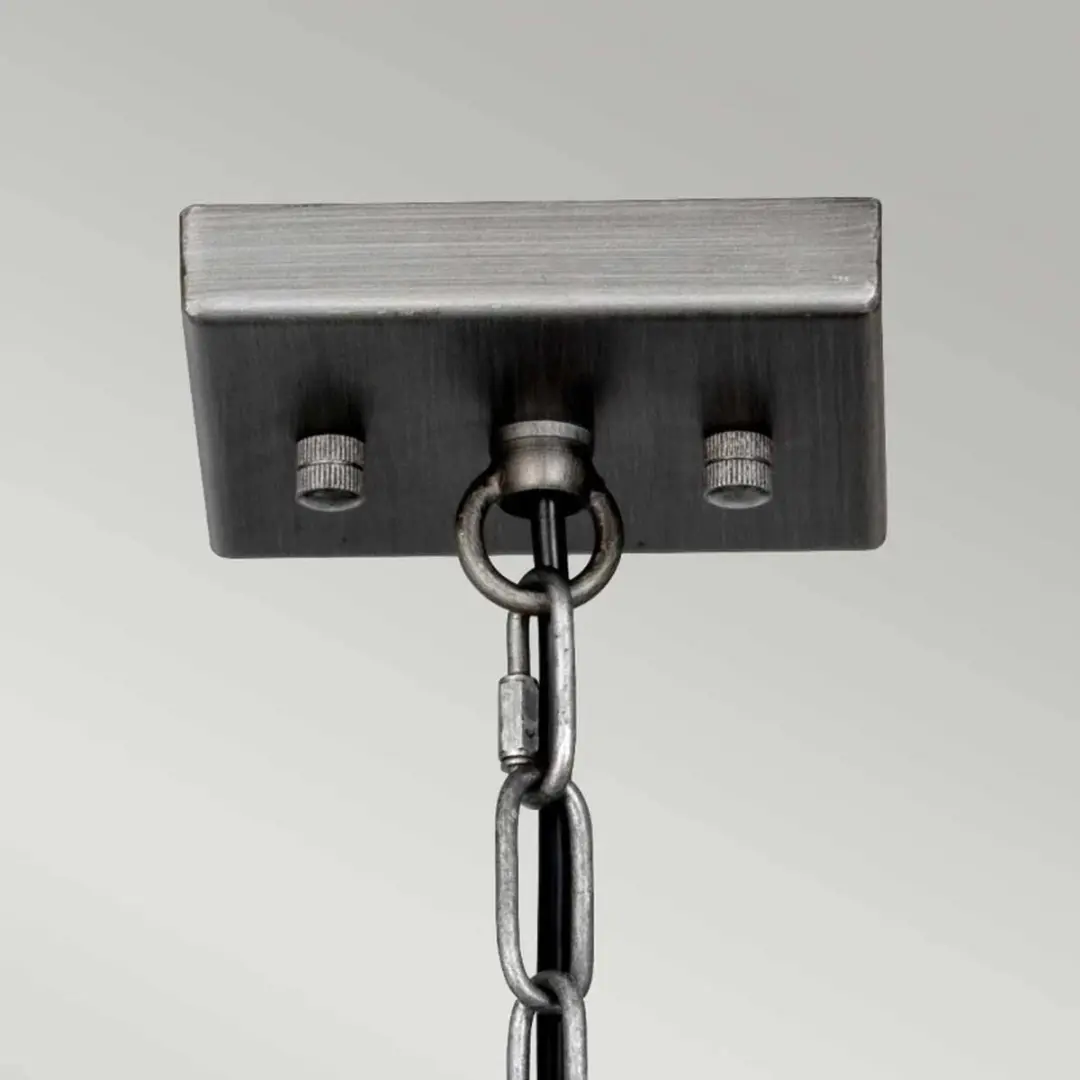 Elstead Lighting Louvre LED Hanglamp - 4x E27 60W - Dimbaar - Painted Gunmetal