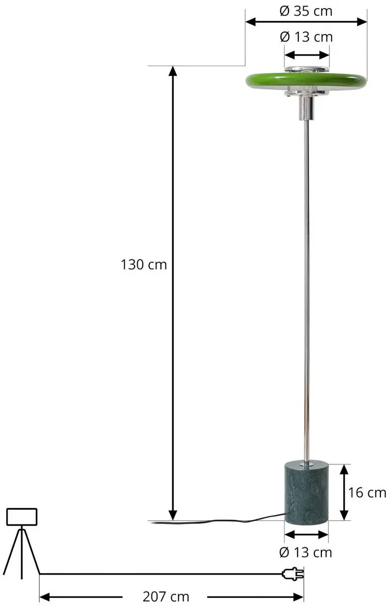 Lindby Vloerlamp Metaal Marmer 130cm
