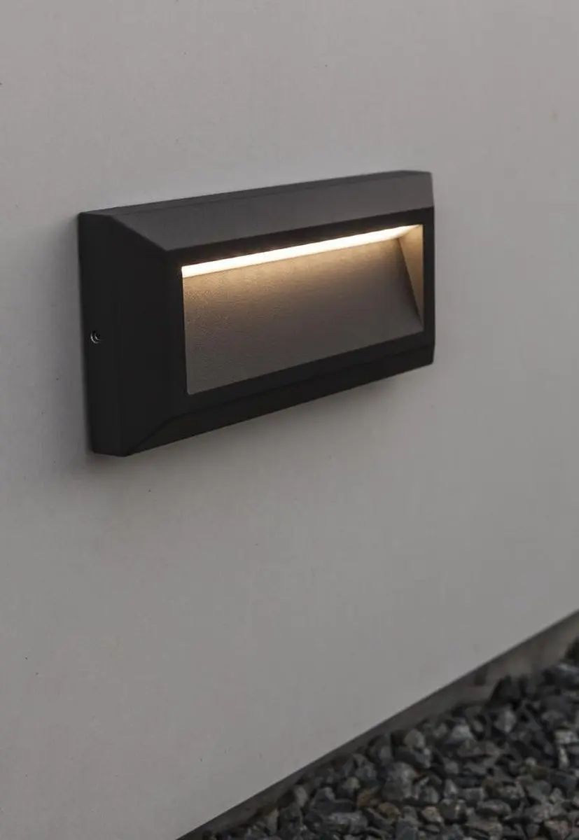LUTEC Helena Framestrip LED Wandlamp 11W - Donkergrijs