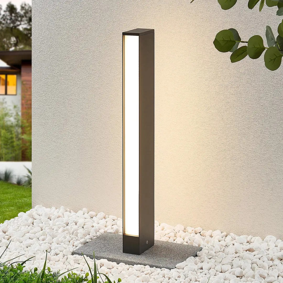Lucande LED Buitenlamp 6W - 2 Lampen - 3000K - Donkergrijs/Wit