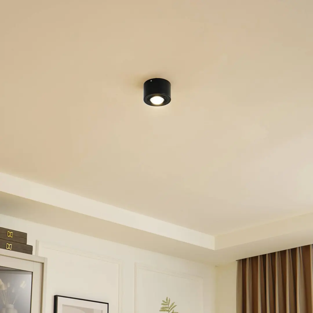 Lindby Plafondlamp 11W GX53 - Zwart mat