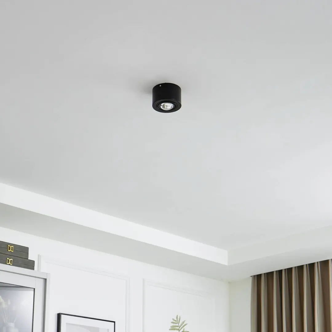 Lindby Plafondlamp 11W GX53 - Zwart mat