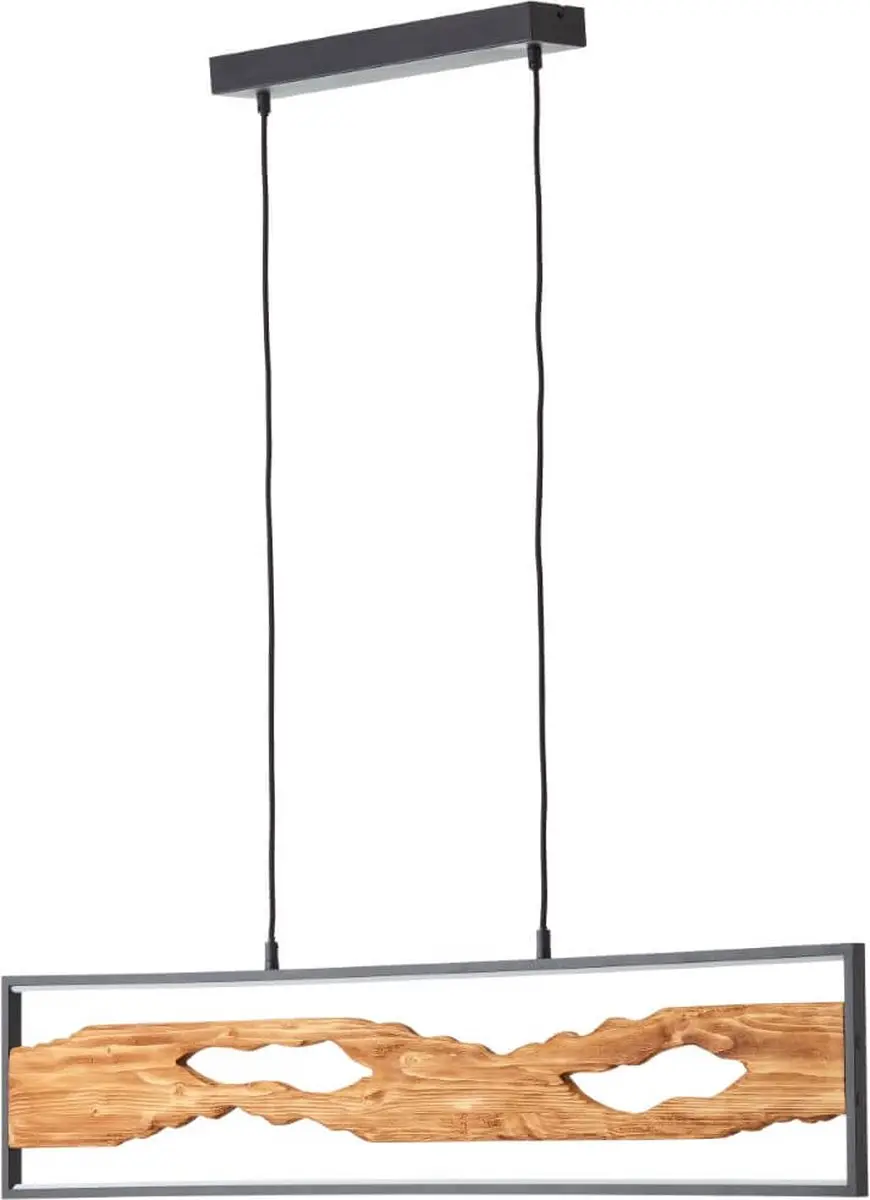 Brilliant Chaumont Hanglamp LED 20W 2300lm - Zwart/Hout - afbeelding 6 van 6