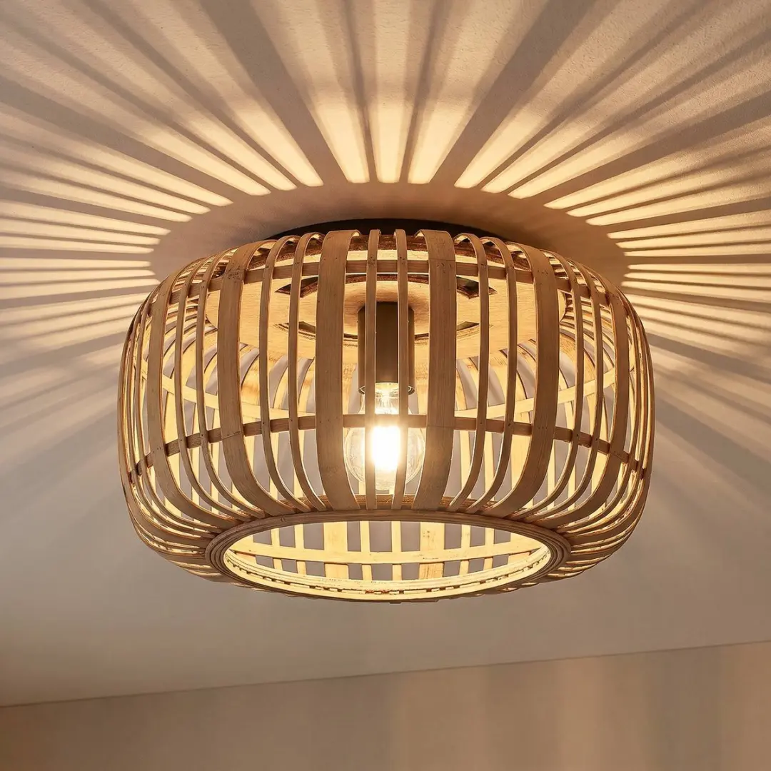 Lindby Plafondlamp Hout 1 Licht