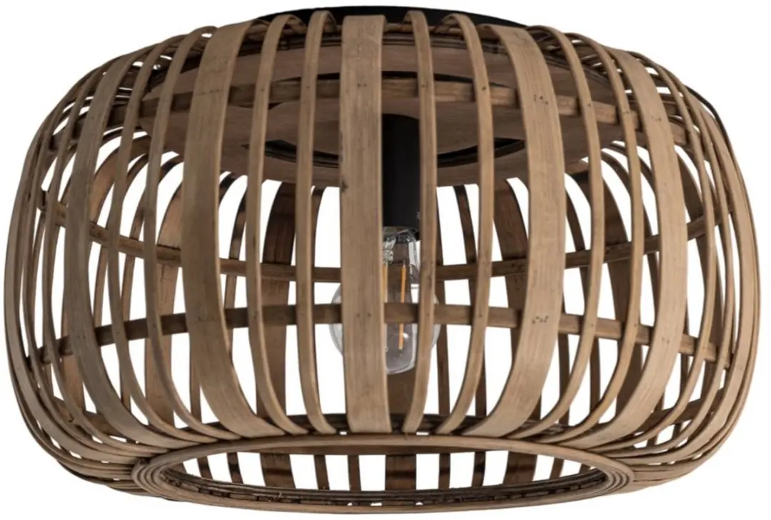 Lindby Plafondlamp Hout 1 Licht - Ø39,5cm - E27 - afbeelding 6 van 6