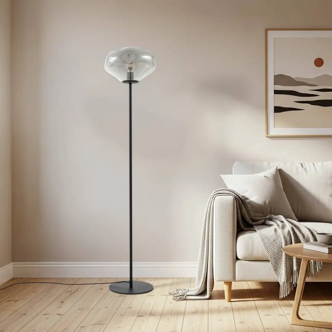 Lindby Vloerlamp 1 Licht - Rookgrijs/Zandzwart