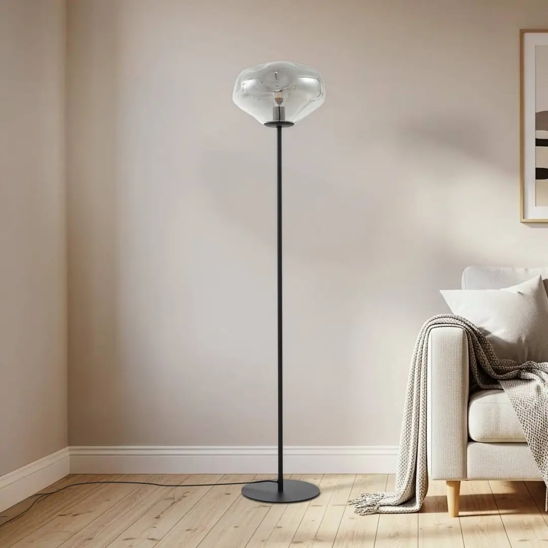 Lindby Vloerlamp 1 Licht - Rookgrijs/Zandzwart