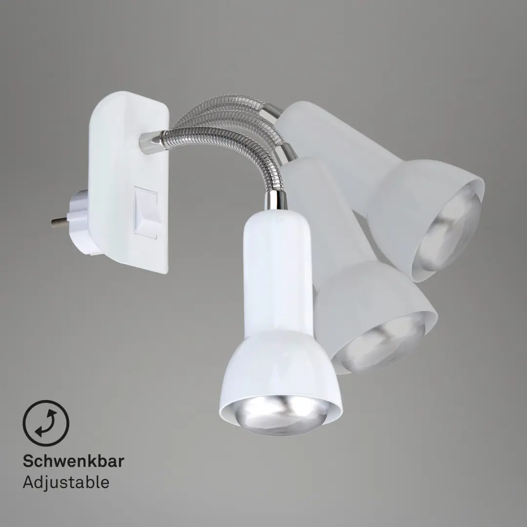 Briloner Stekkerlamp Flexibel - 25W - Wit