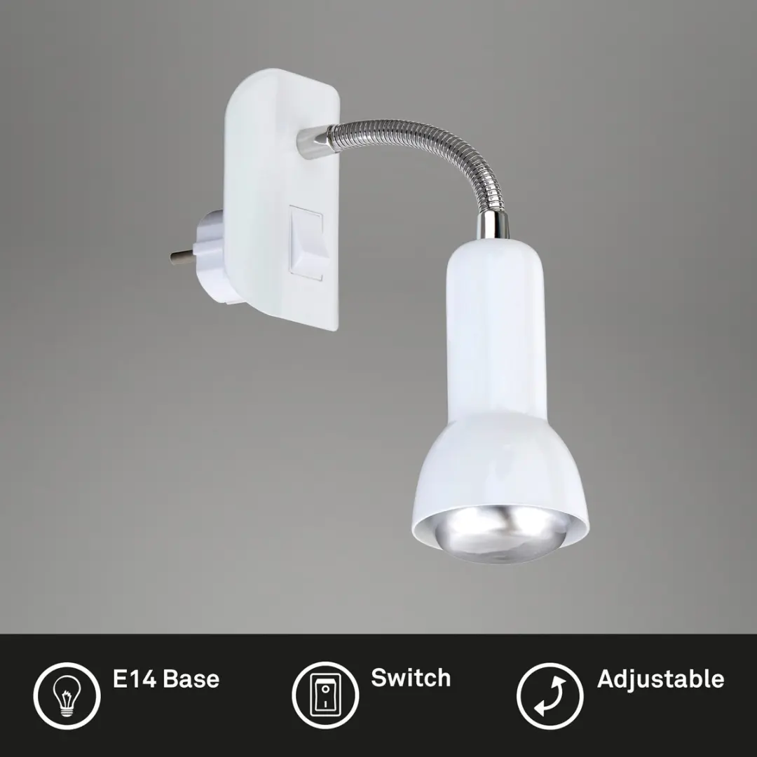 Briloner Stekkerlamp Flexibel - 25W - Wit