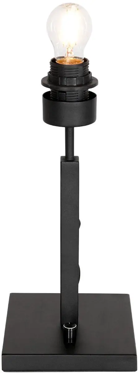 Steinhauer Stang 8163ZW Tafellamp - Metaal/Textiel - Ø20cm - Zwart