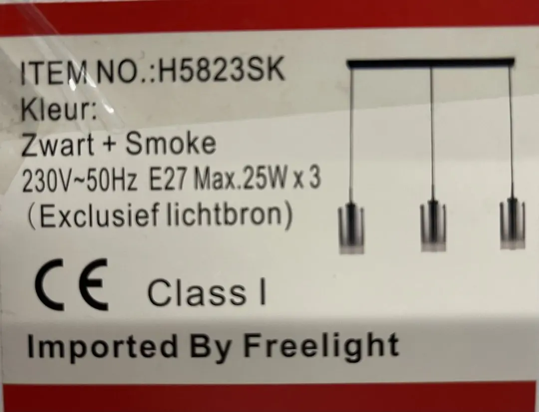 Freelight Ventotto Hanglamp 3xE27 - Smoke/Zwart