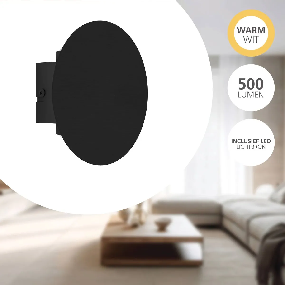 Eglo Talamello Wandlamp LED Ø15cm - Zwart