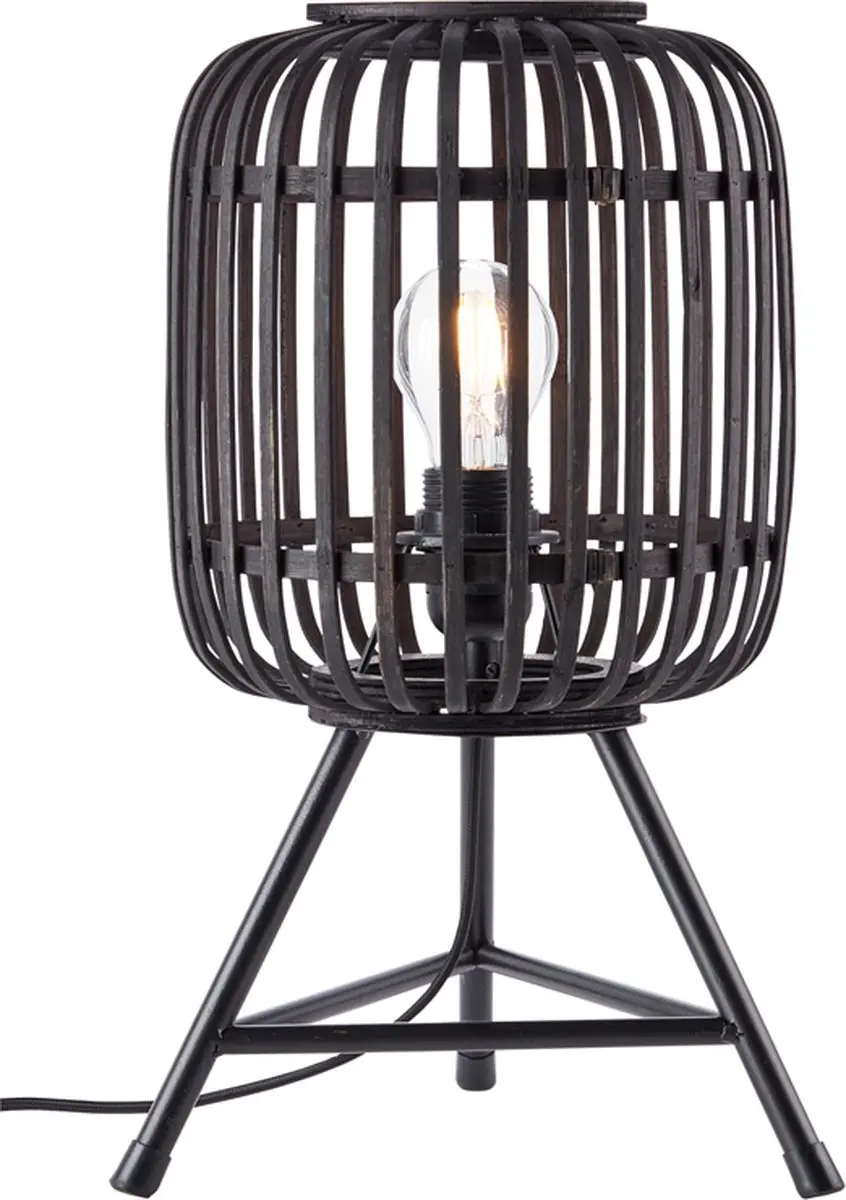 Brilliant Woodrow Tafellamp E27 - Hout/Zwart - afbeelding 6 van 6