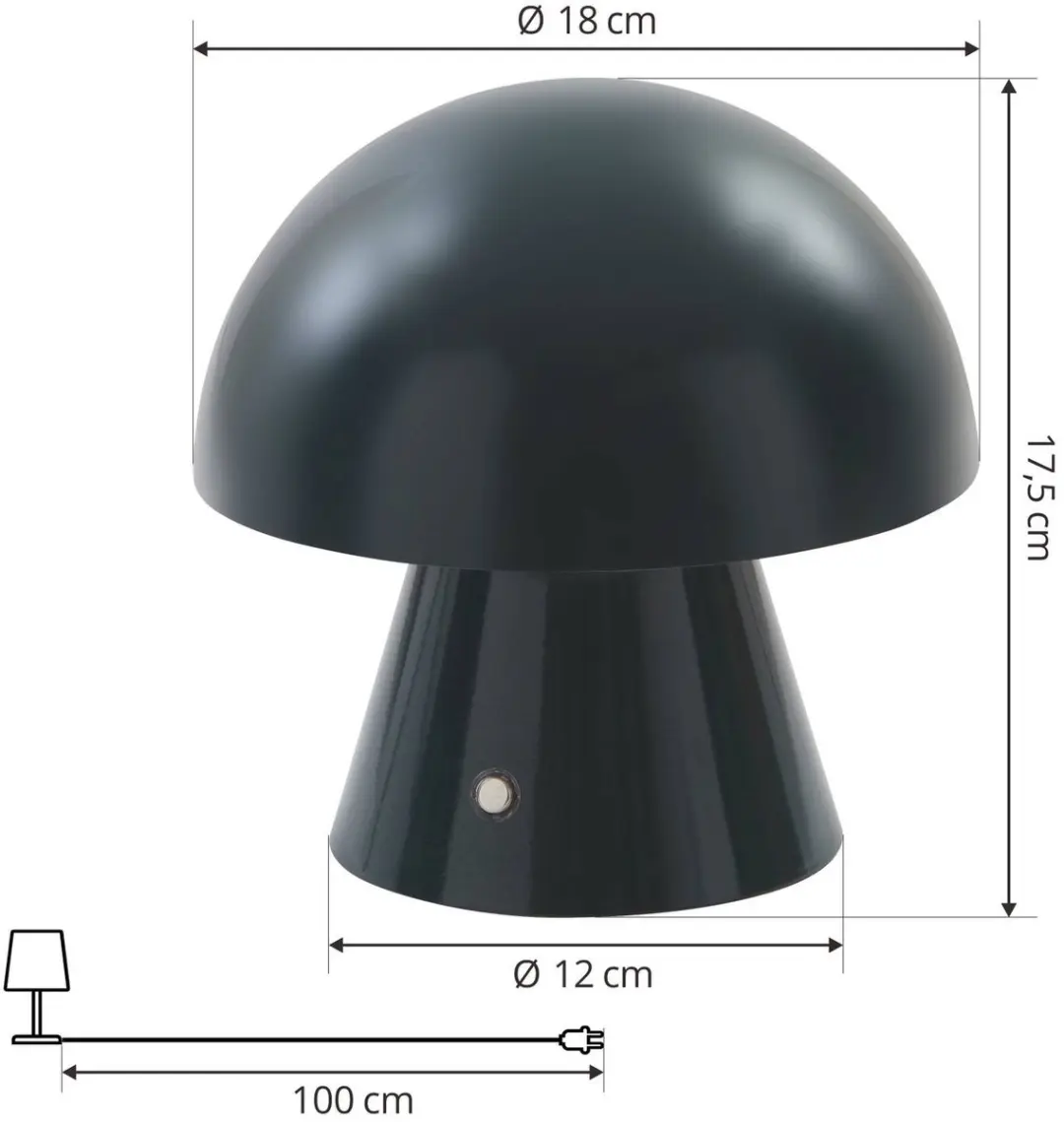 Lindby LED Tafellamp 18cm - Benzine - 1 Lichtpunt