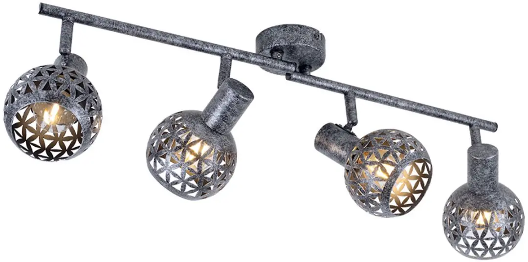 Globo Plafondlamp Spotlight Strip 4x E14 Grijs