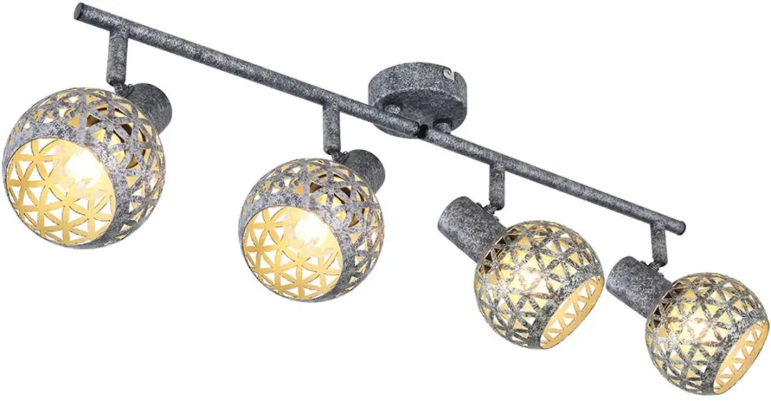 Globo Plafondlamp Spotlight Strip 4x E14 Grijs