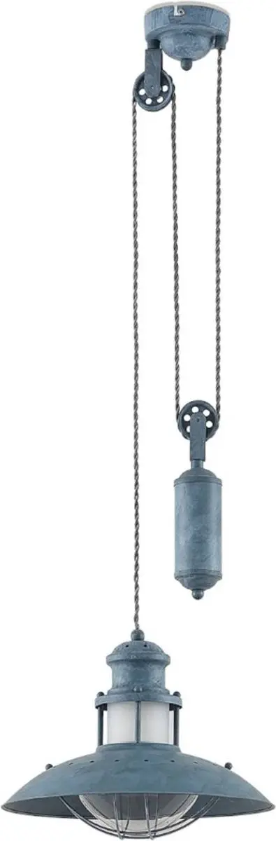 Lindby Hanglamp Metaal Glas 25.7cm - Grijsgroen