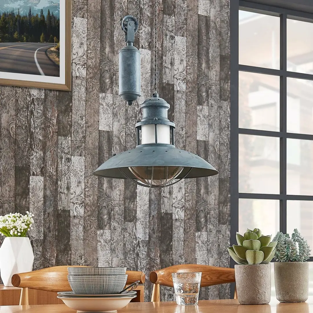 Lindby Hanglamp Metaal Glas 25.7cm - Grijsgroen