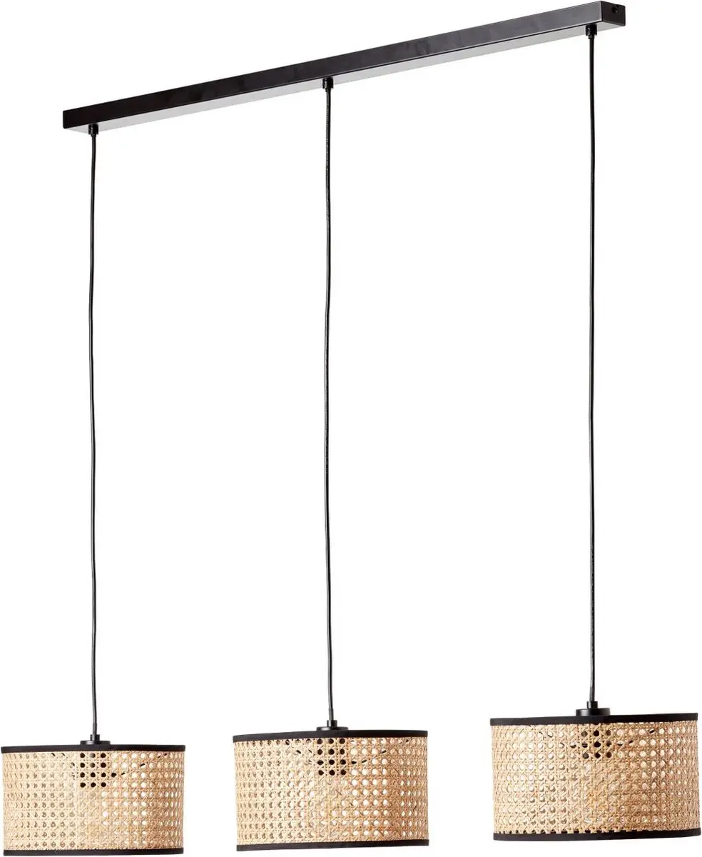 Brilliant Wiley Hanglamp - 3 Lichtpunten - Hout/Zwart