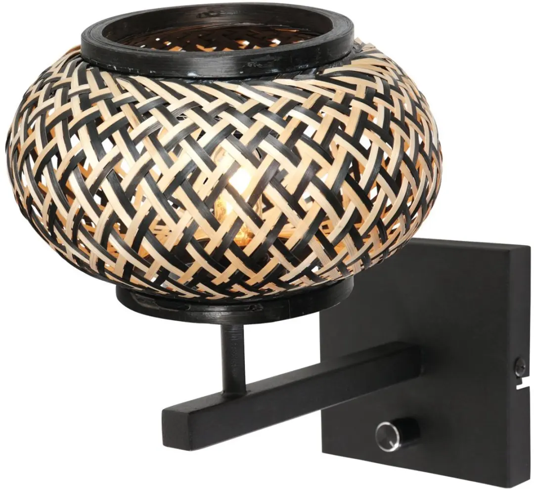 Steinhauer Nox Light 4459ZW Wandlamp - Ø23cm - Beige/Zwart