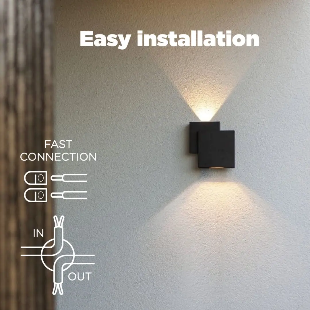 Lutec Rialto LED Wandlamp Buiten - 850 Lm 3000K Mat Zwart