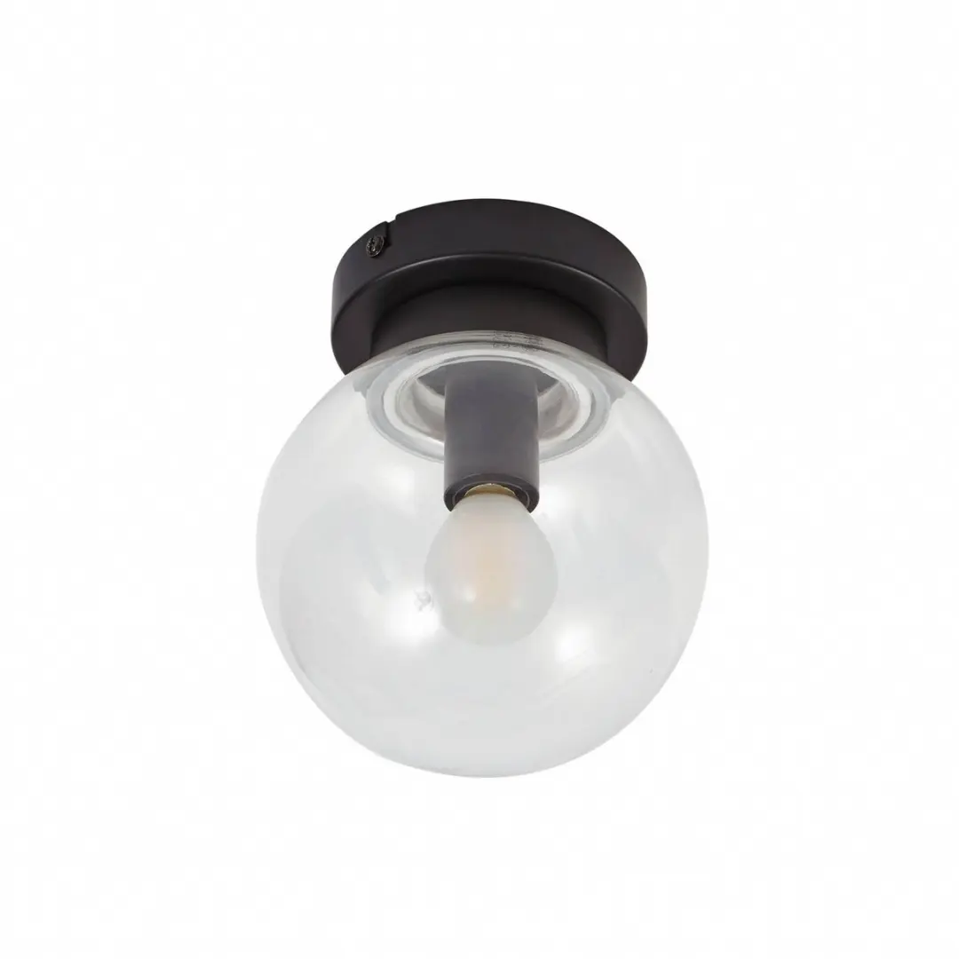 Lucande Plafondlamp Badkamer 1 Licht E14 - 10W - Zwart