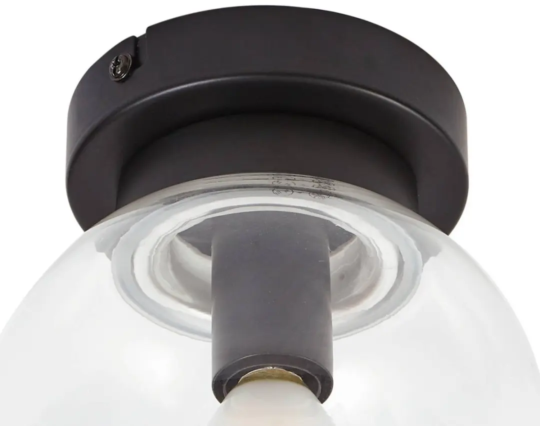 Lucande Plafondlamp Badkamer 1 Licht E14 - 10W - Zwart