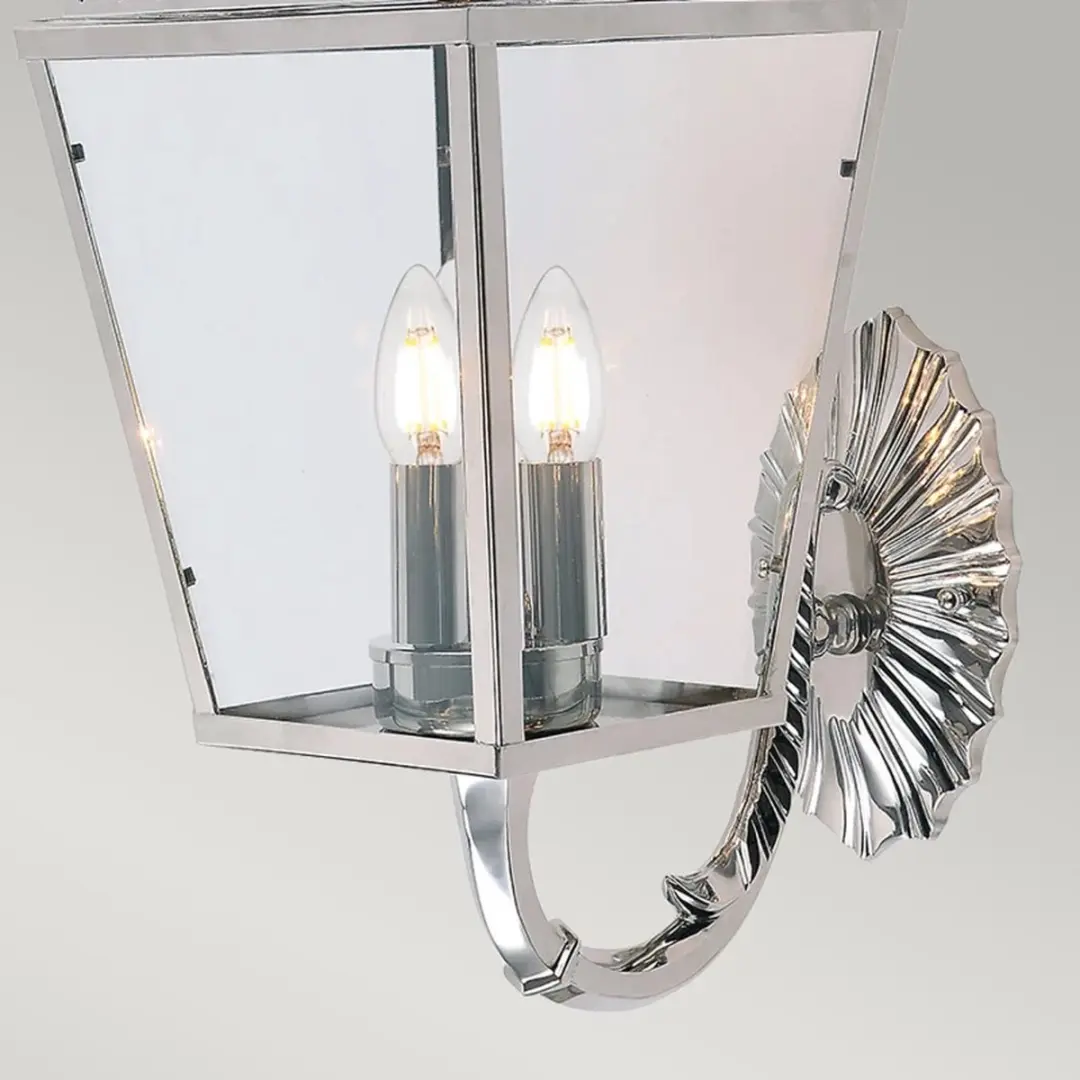 Elstead Mansion House LED Wandlamp - 3x E14 60W - IP44 - Dimbaar - Polished Nickel