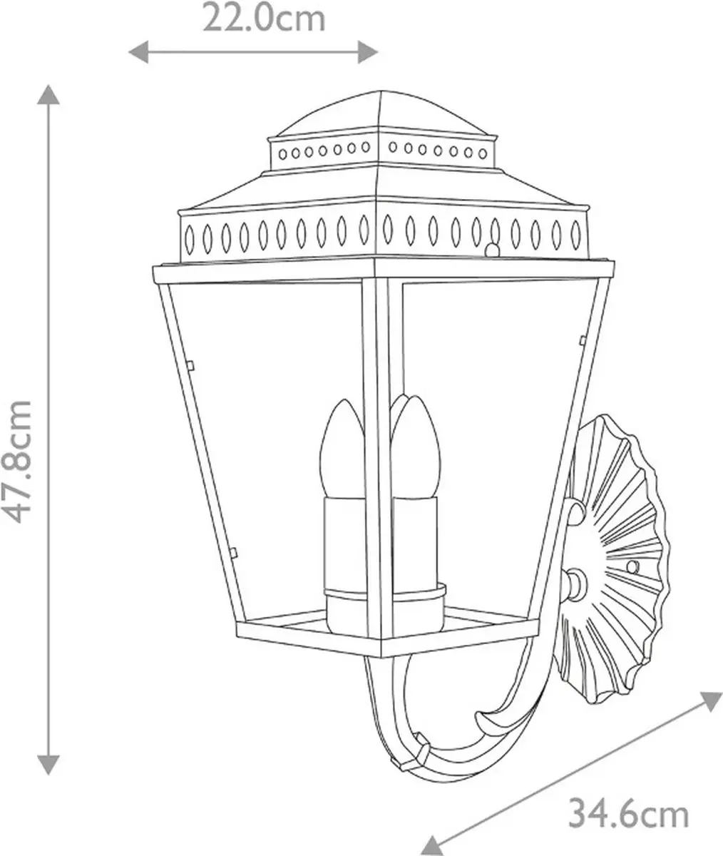 Elstead Mansion House LED Wandlamp - 3x E14 60W - IP44 - Dimbaar - Polished Nickel