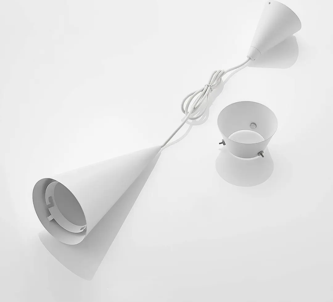 Lucande Hanglamp Metaal Aluminium 30cm - E27 - Mat Wit