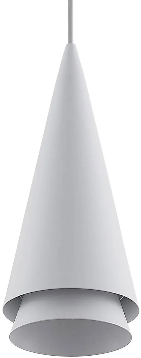 Lucande Hanglamp Metaal Aluminium 30cm - E27 - Mat Wit