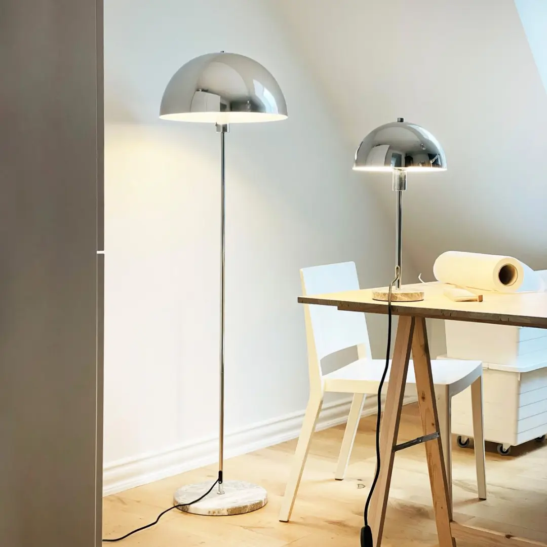 Dyberg Larsen Stockholm Vloerlamp - Chroom/Marmer