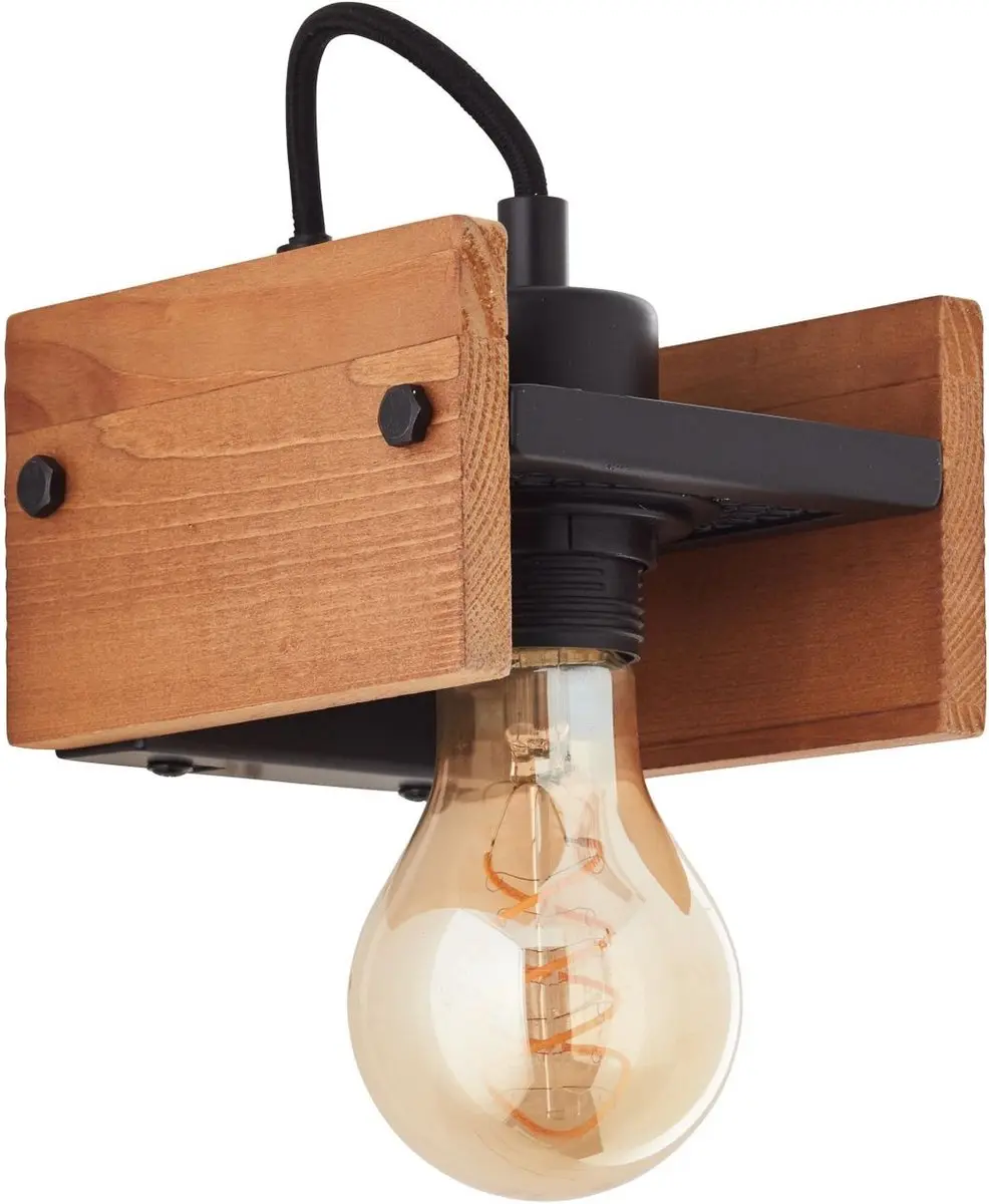 Brilliant Calandra Wandlamp - Zwart/Bruin