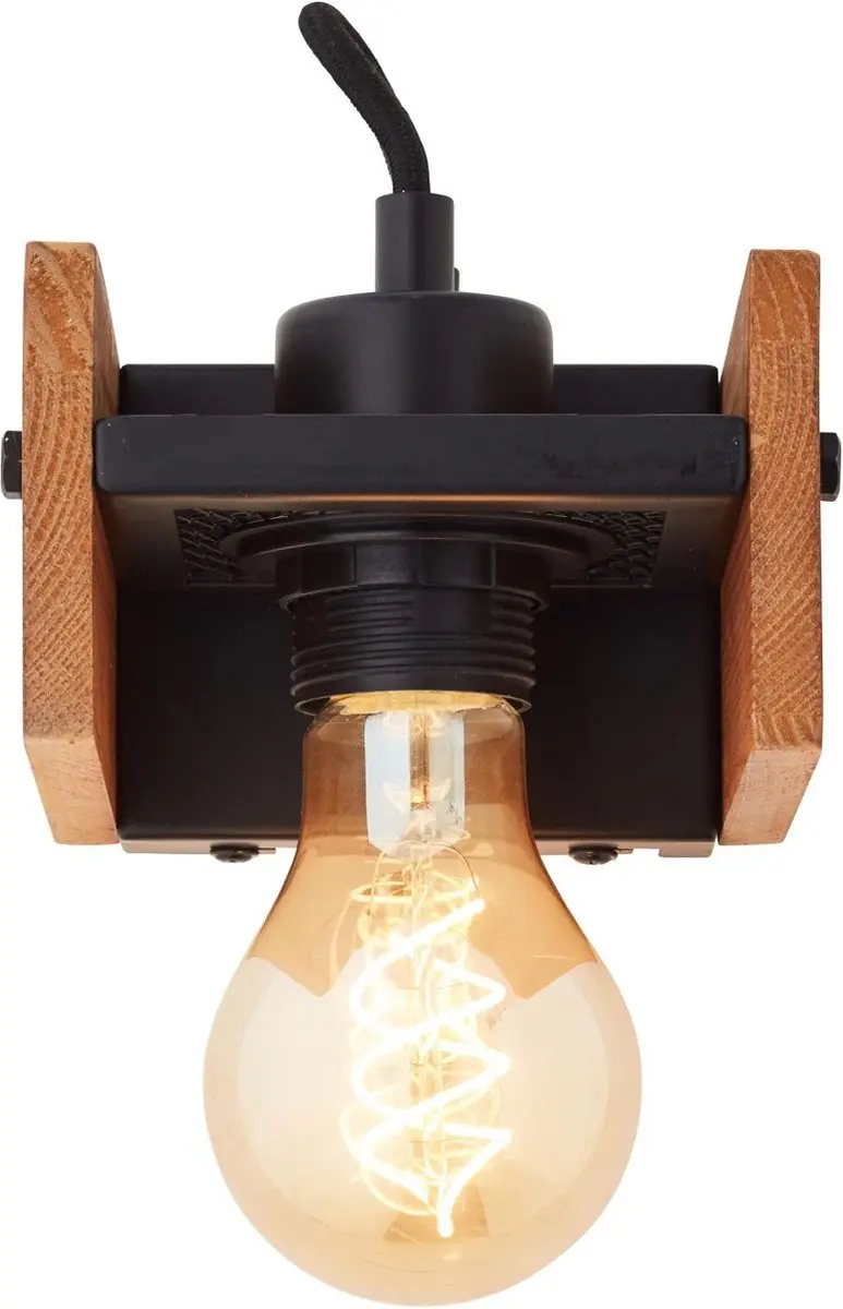 Brilliant Calandra Wandlamp - Zwart/Bruin