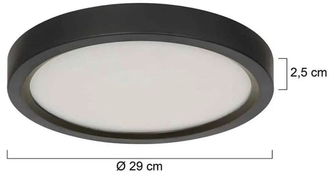 Steinhauer Luminix Plafonnière Ø30cm - Zwart - 48W Warm Wit - afbeelding 6 van 6