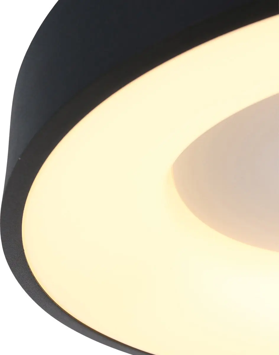 Steinhauer Plafonnier Ringlede Ø38cm - 1 Lichtpunt - Zwart/Wit