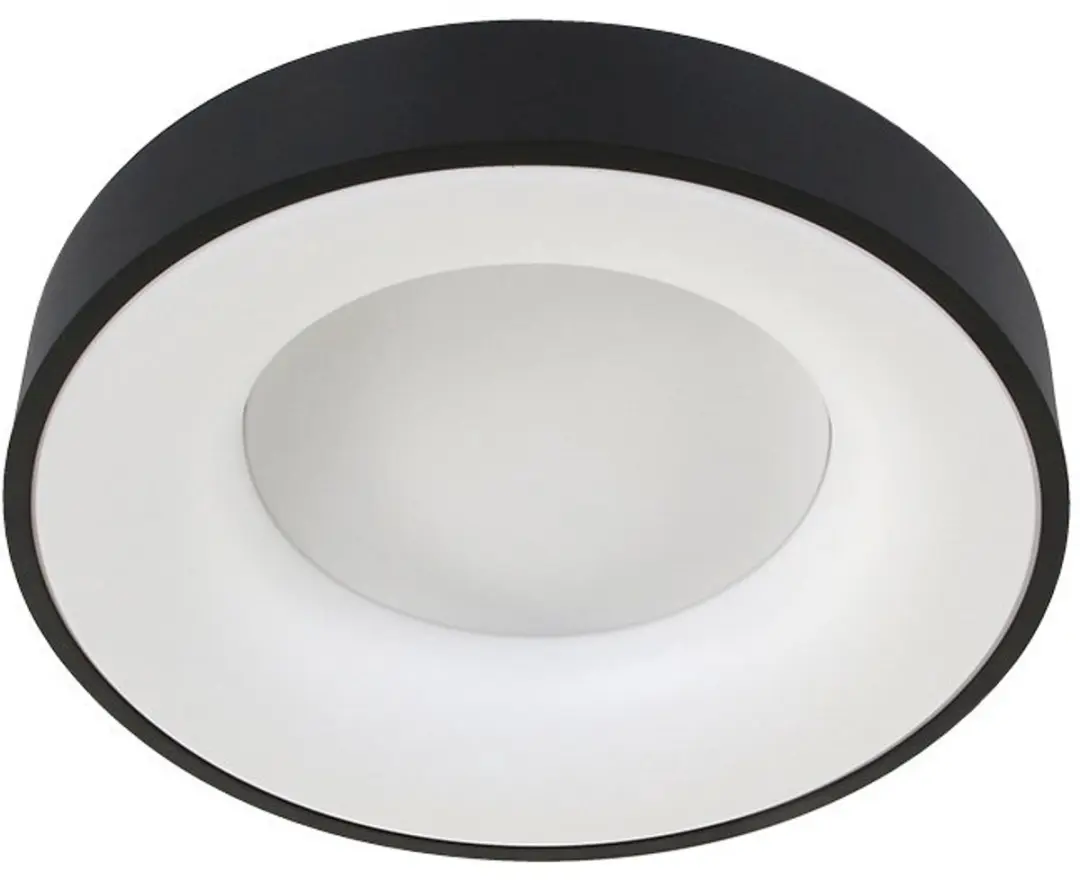 Steinhauer Plafonnier Ringlede Ø38cm - 1 Lichtpunt - Zwart/Wit - afbeelding 6 van 6