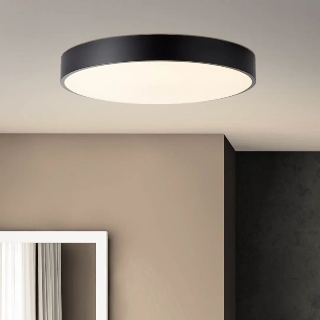 Brilliant Slimline Plafondlamp 49cm - Wit/Zwart