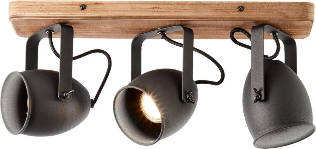 Brilliant Crowton Plafondspot 3-Licht - Zwart