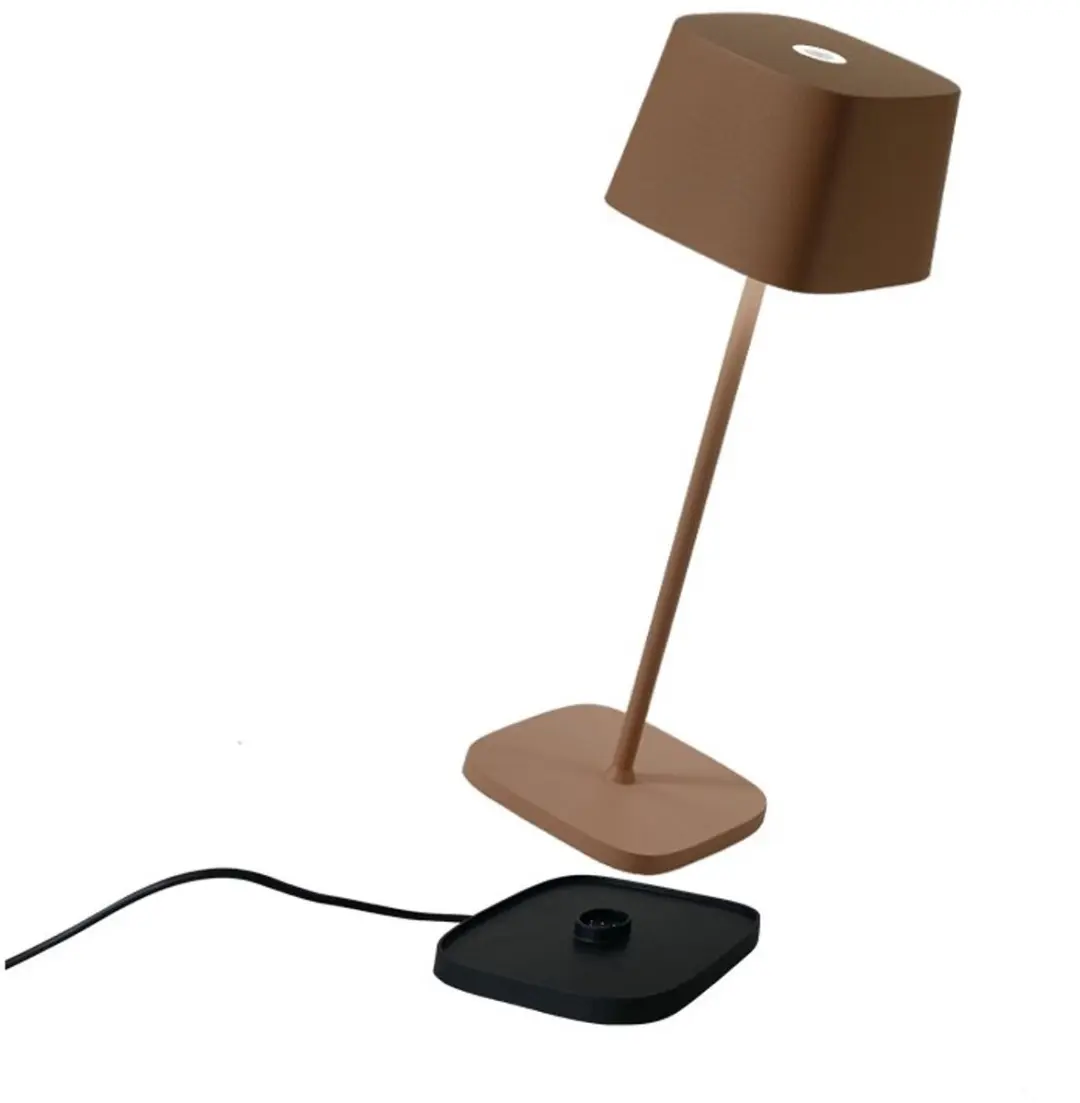 Zafferano Ofelia Oplaadbare LED Tafellamp - Bruin - IP65 - 3000K