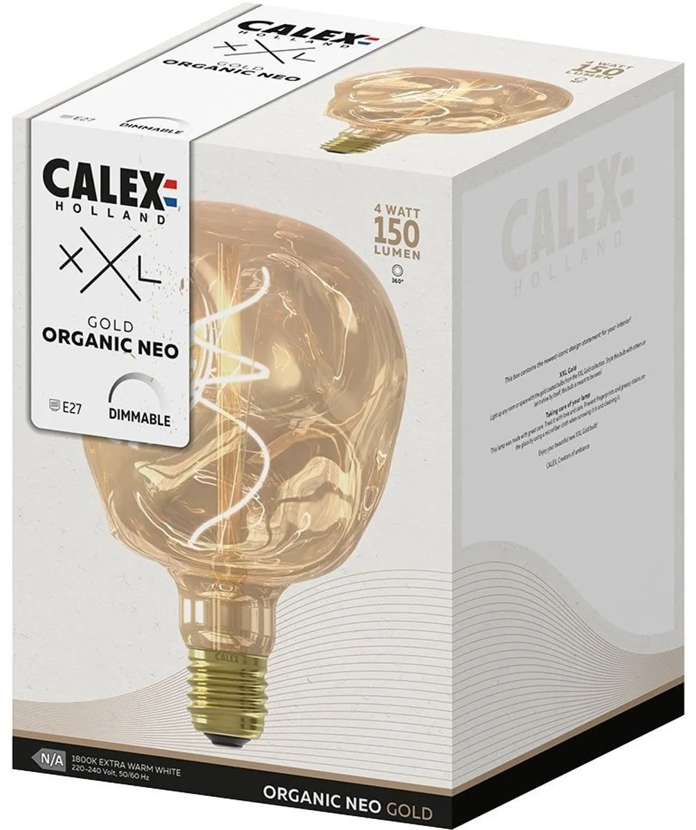 Calex Organic Neo Goud E27 LED Lamp 4W - Warm Wit 1800K