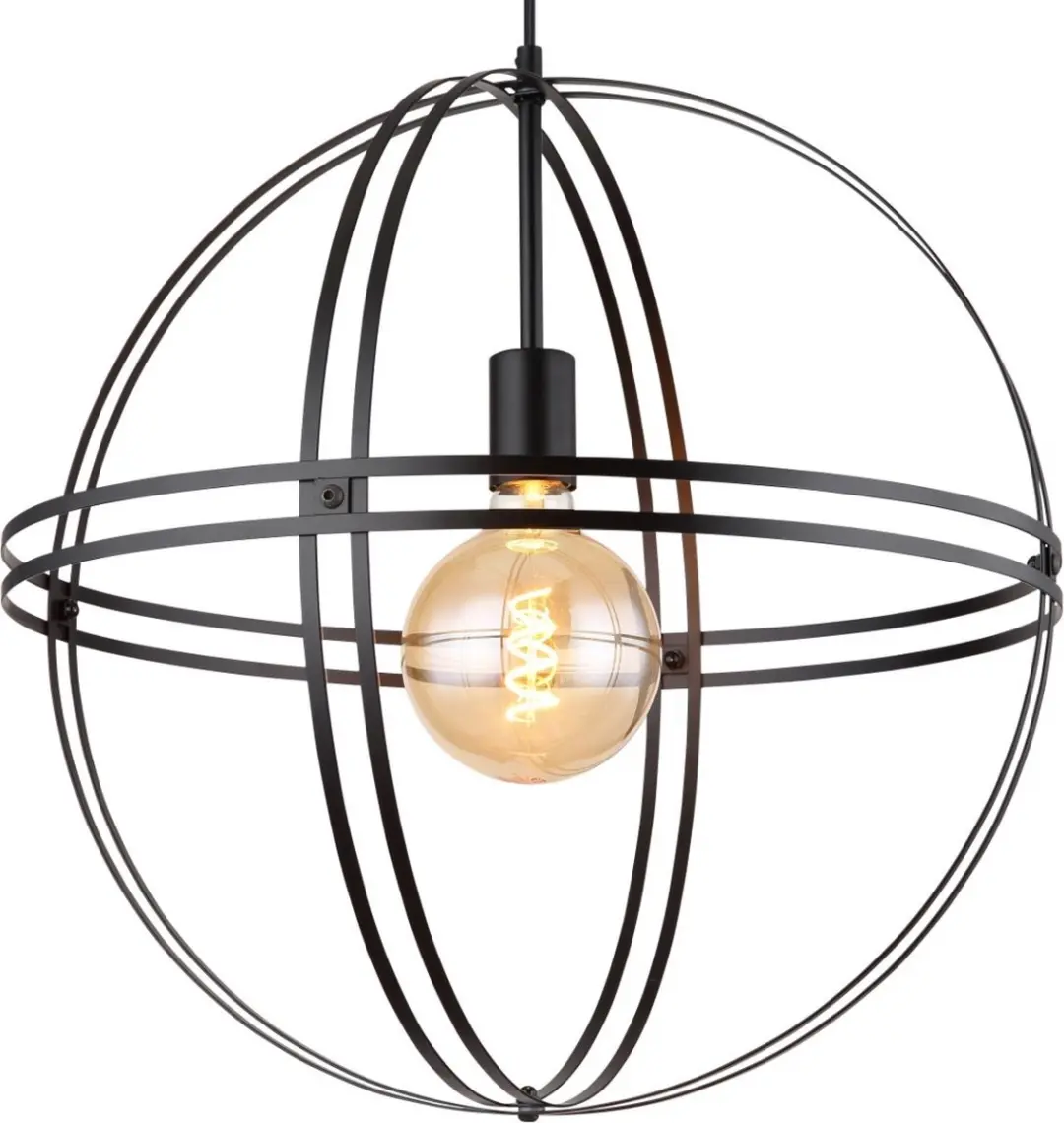 Globo Tamara Hanglamp - Ø50cm - E27 - Zwart